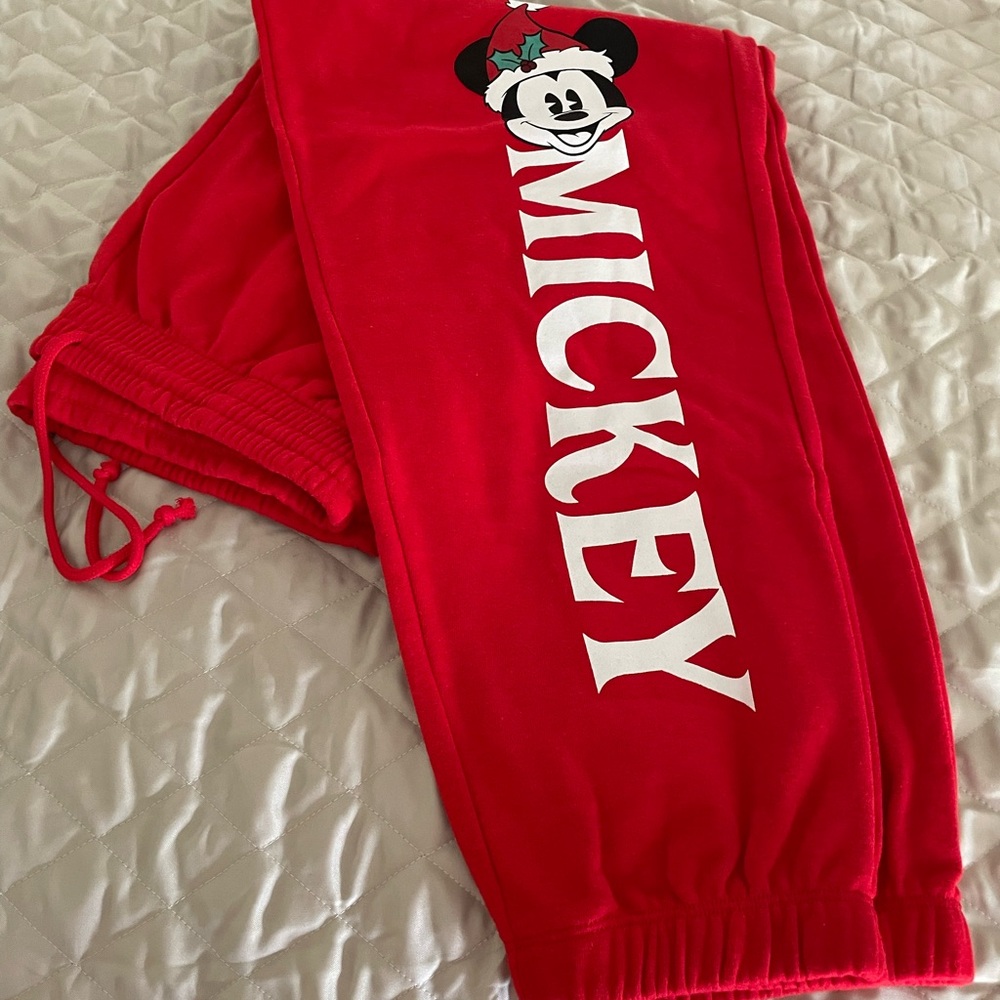 Mickey Mouse Red Kids Joggers Disney Pants Gym Play